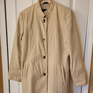 Women's Beige Quilted Coat By PLATINUM